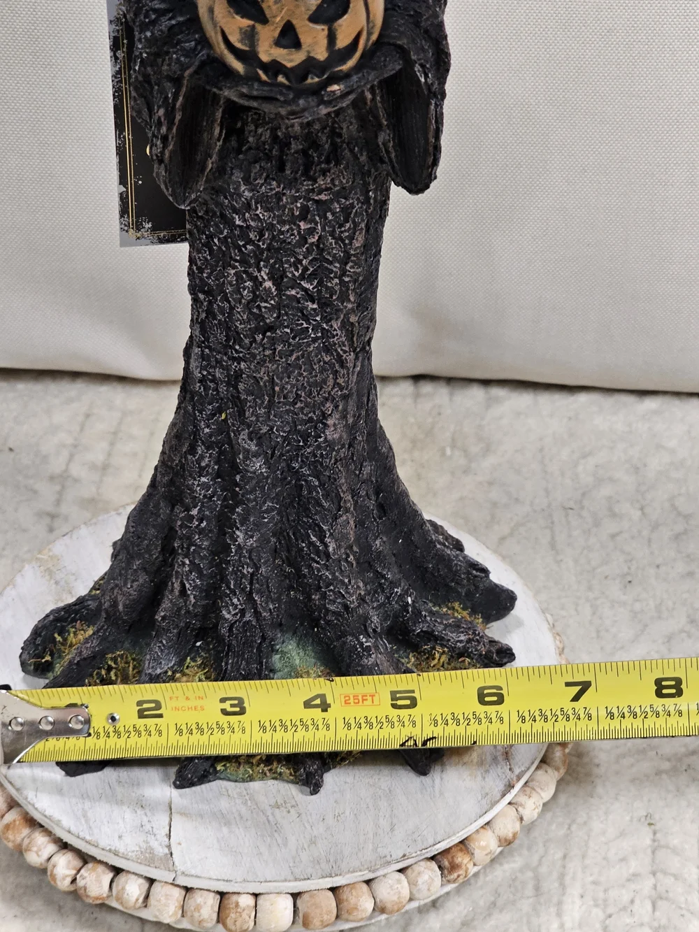 Halloween Mossy Tree Witch Holding a Pumpkin Light Up Figurine Decor 15